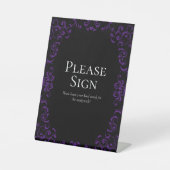 Signe De Table Mariage gothique violet et noir (Recto)