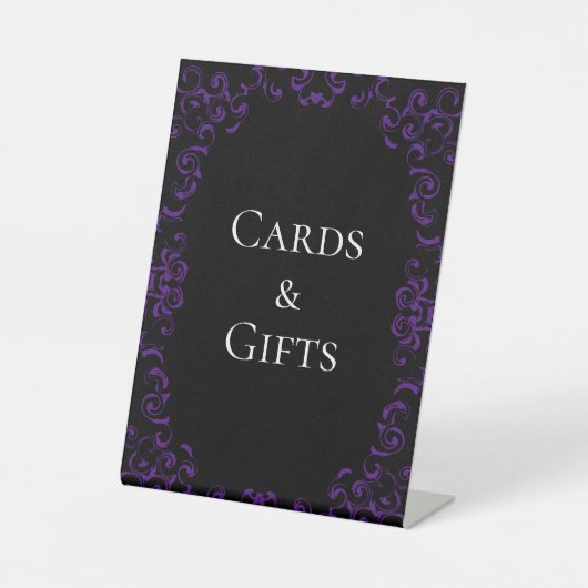 Signe De Table Mariage gothique violet et noir (Recto)