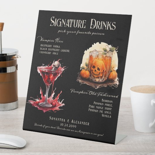 Signe De Table Mariage gothique Whimsigoth 2 Signature Boissons S (In SItu)