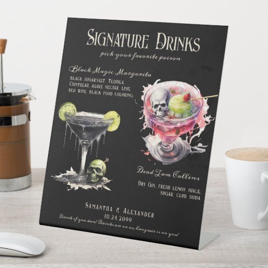 Signe De Table Mariage gothique Whimsigoth 3 Signature Boissons S (In SItu)