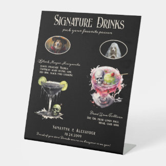 Signe De Table Mariage gothique Whimsigoth Signature chien Signet