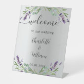 Signe De Table Mariage lavande argent eucalyptus bienvenue (Recto)