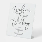 Signe De Table Mariage manuscrit Bienvenue À Notre Mariage (Recto)