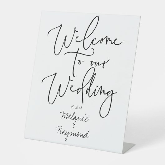 Signe De Table Mariage manuscrit Bienvenue À Notre Mariage (Recto)