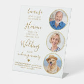 Signe De Table Mariage Memorial Custom Gold 3 Photo Heaven Poem (Recto)