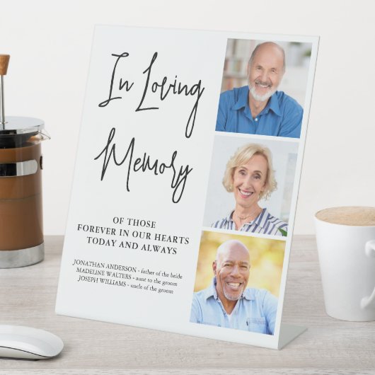 Signe De Table Mariage Memorial Personnaliser 3 Photo Love Memory (In SItu)