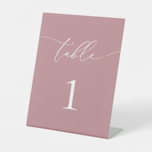 Signe De Table Mariage minimaliste de roussissement Dusty Rose Nu