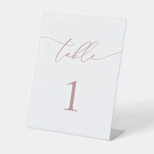 Signe De Table Mariage minimaliste de roussissement Dusty Rose Nu