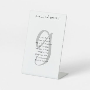 Signe De Table Mariage minimaliste élégant Tableau numéro 9
