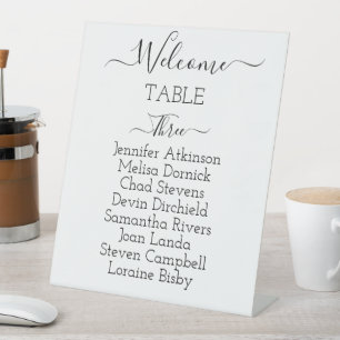 Signe De Table Mariage minimaliste Modèle, Siège
