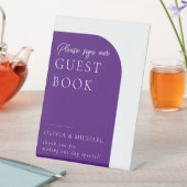 Signe De Table Mariage minimum violet Guest Book (In SItu)