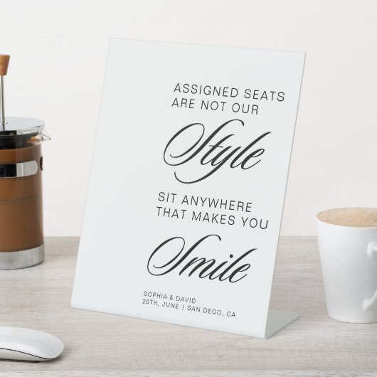 Signe De Table Mariage moderne Assignés Sièges Ne Sont Pas Notre (In SItu)