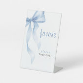 Signe De Table Mariage Moderne avec Ruban Bleu (Recto)