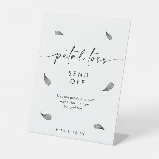 Signe De Table Mariage moderne chic Petal Toss Envoyer (Recto)