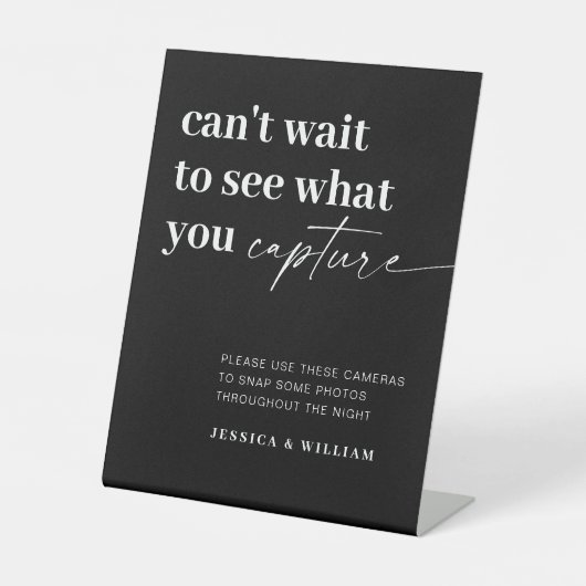 Signe De Table Mariage moderne noir - SYMBOLE D'ÉCRAN DISPONIBLE (Recto)