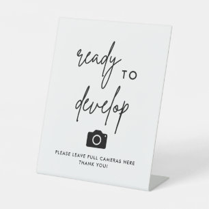 Signe De Table Mariage Moderne Prêt À Développer Une Caméra Dispo