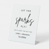 Signe De Table Mariage moderne Sparkler Envoyer (Recto)