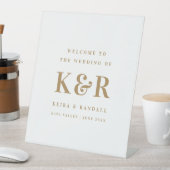 Signe De Table Mariage Monogram Gold et White Welcome (In SItu)