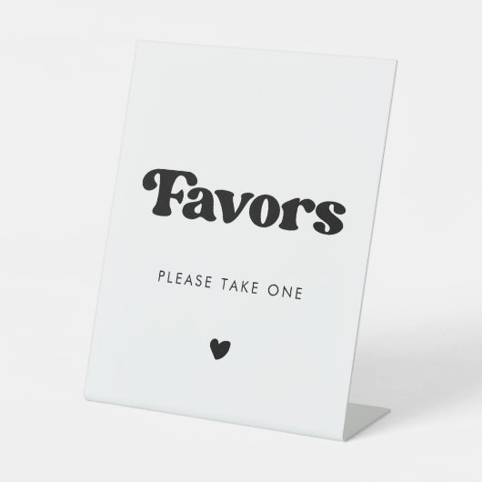 Signe De Table Mariage noir & blanc élégant et rétro Faveurs (Recto)