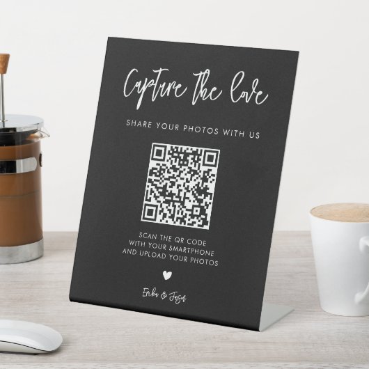 Signe De Table Mariage noir contemporain Capter l'amour (In SItu)