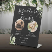 Signe De Table Mariage Noir Et Blanc Pet Chien Signature Boissons