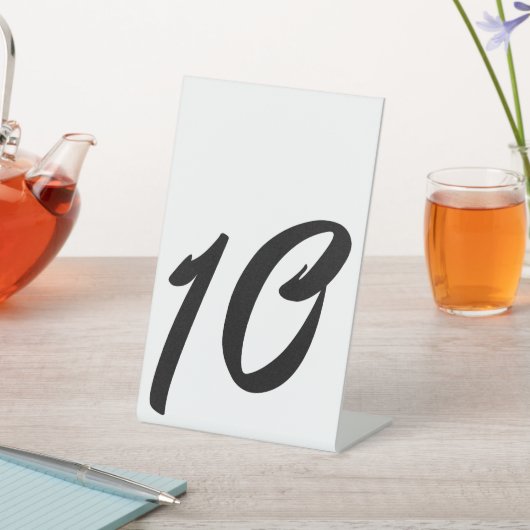 Signe De Table Mariage noir Numéro de table 10 Piédestal (In SItu)