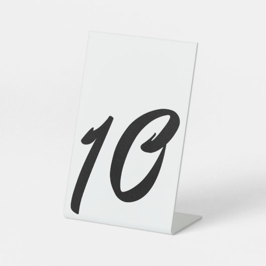Signe De Table Mariage noir Numéro de table 10 Piédestal (Recto)