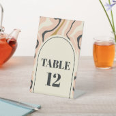 Signe De Table Mariage noir rose arc rétro (In SItu)