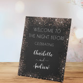Signe De Table Mariage noir rose or bienvenue