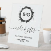 Signe De Table Mariage noir simple Cartes et cadeaux de bienvenue (In SItu)