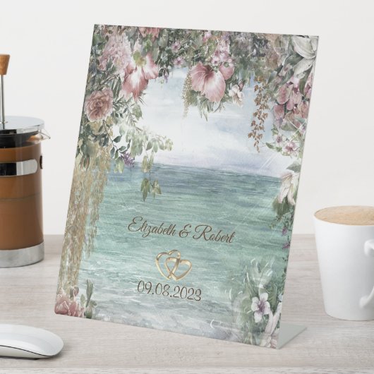 Signe De Table Mariage Océan Fleurs Chic (In SItu)