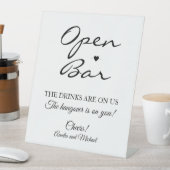Signe De Table Mariage Open Bar du script de signature blanche (In SItu)