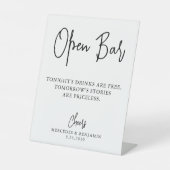 Signe De Table Mariage Open Bar Moderne Calligraphie Personnalisé (Recto)
