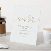 Signe De Table Mariage Open Bar Signal Tourbillonnant Calligraphi (In SItu)