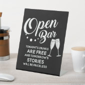 Signe De Table Mariage Open Bar Tonight's Drinks are Free Sign (In SItu)