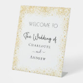 Signe De Table Mariage or blanc éclat bienvenue (Recto)