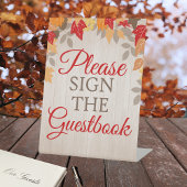 Signe De Table Mariage ou Fête des mariées du livre d'or d'automn