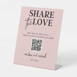 Signe De Table Mariage Partager L'Amour Photo Partager QR Code Ro