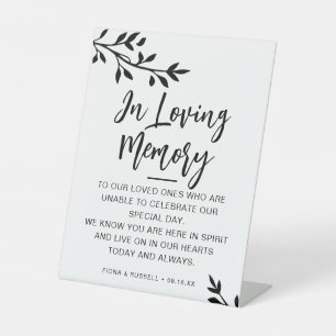 Signe De Table Mariage Personnalisé En Mémoire Affectueuse