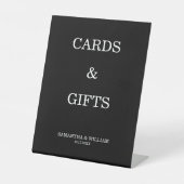Signe De Table Mariage Photo Classique Noir Moderne (Recto)