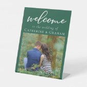 Signe De Table Mariage photo Emerald Green Fiançailles Bienvenue (Recto)