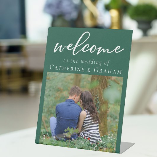 Signe De Table Mariage photo Emerald Green Fiançailles Bienvenue