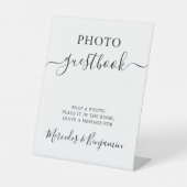 Signe De Table Mariage Photo Livre d'Invité Calligraphie moderne (Recto)