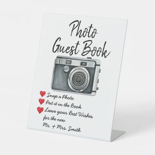 Signe De Table Mariage Photo Livre d'or Signal pour table d'accue (Recto)