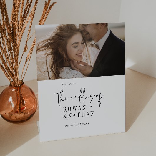 Signe De Table Mariage photo moderne chic noir et blanc Bienvenue