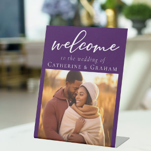 Signe De Table Mariage photo Royal Purple Couple Bienvenue