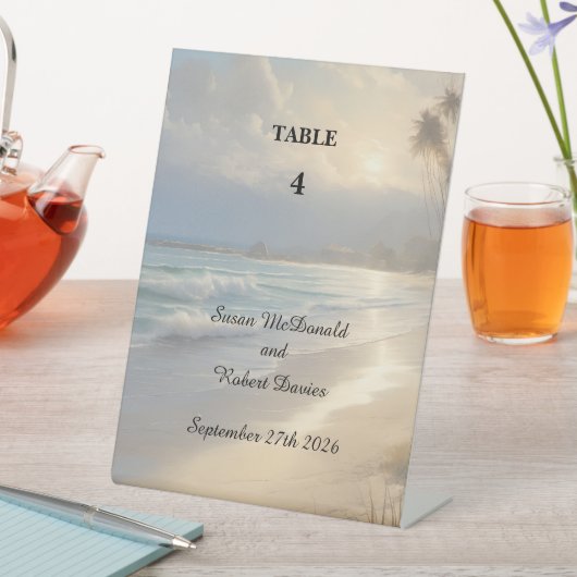 Signe De Table Mariage plage (In SItu)