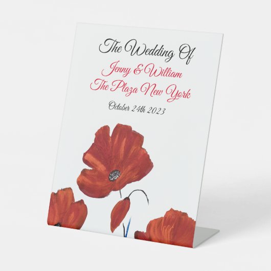 Signe De Table Mariage Red Poppies (Recto)