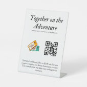 Signe De Table Mariage Registre Honeymoon Fund Qr Code Cadeau (Recto)