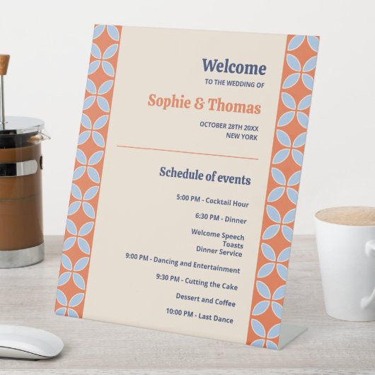 Signe De Table Mariage rétro du milieu du siècle (In SItu)